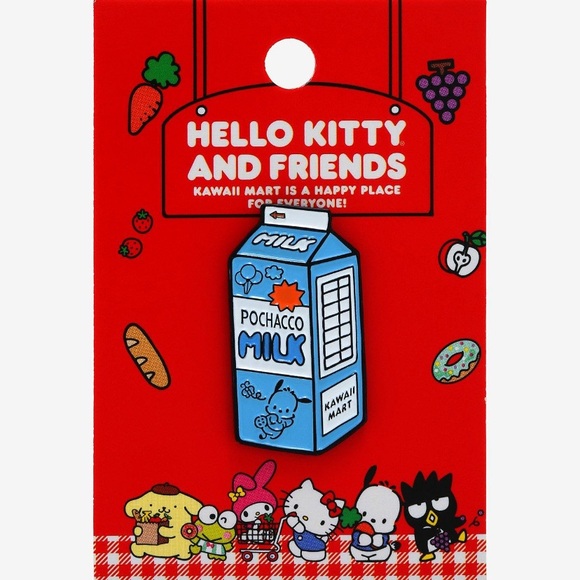 Hello Kitty Accessories - Sanrio Kawaii Mart Pochacco Milk Carton Enamel Pin - BoxLunch Exclusive